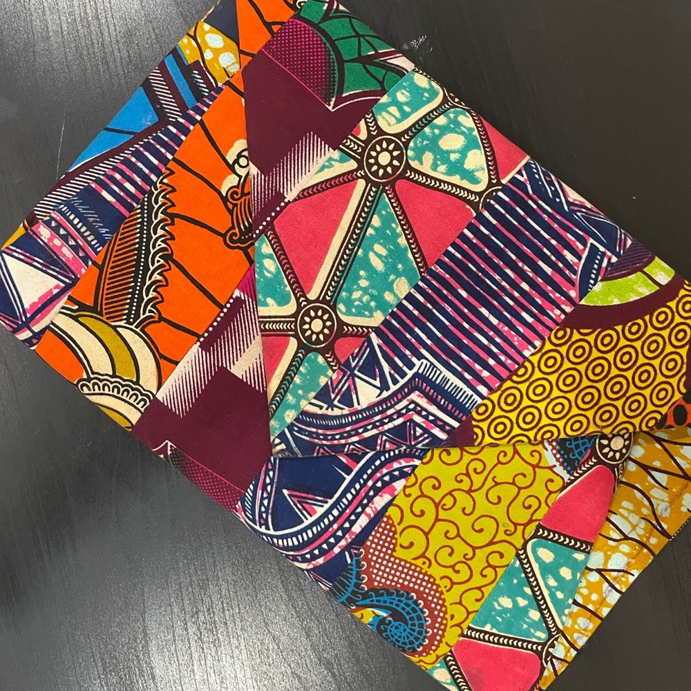 One of a kind, oversized clutch handmade with African Ankara material